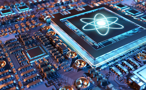 密切观察五颜六色的纳米技术电子系统照片