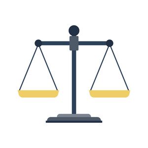 正义的天平. 法律平衡符号. 天秤座. 矢量插图照片