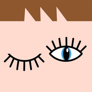 睁开眼睛眨眼. 股票矢量插图照片