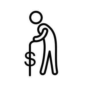 养老金矢量图标标志图标矢量插图个人和商业用途.插画
