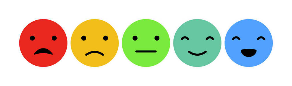 白色背景上的表情符号情绪量表