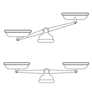 天平平面设计天秤座矢量插图孤立的白色背景手绘天秤座涂鸦图标.