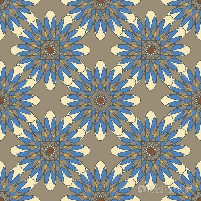 背景抽象花卉几何无缝图案