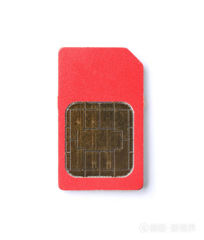白色背景上的sim卡
