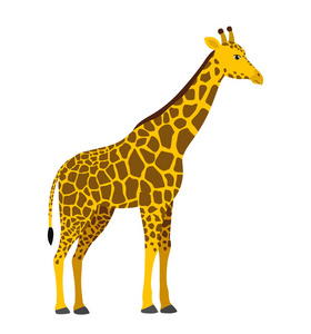 长颈鹿平非洲动物动物动物载体例证图标查出在白色