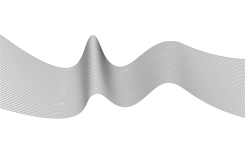 波浪线, 波浪条纹。向量例证。风格化线条艺术背景