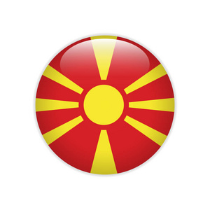 马其顿国旗在按钮上照片