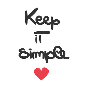 可爱的手绘字母保持简单的文字矢量卡与心照片