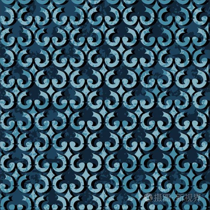 几何穆斯林装饰背景. 黄色的蓝色的. 伊斯兰纹理插图