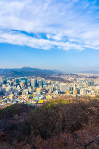 美丽的景观和城市景观与建筑，韩国首尔市