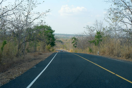 曲线沥青道路视图