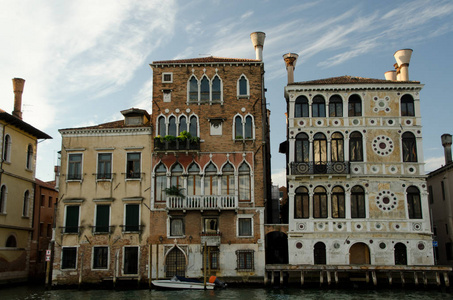 威尼斯圣马可区大运河沿线风景优美的建筑