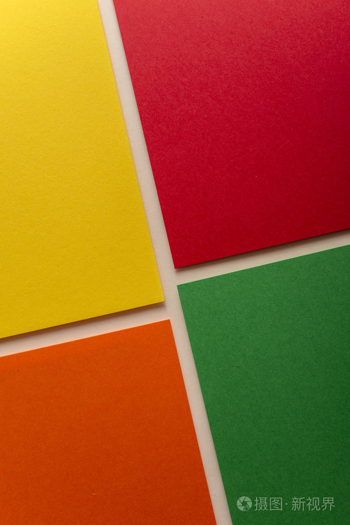 充满活力的颜色调色板纸设计. 几何形状. 抽象多色纸作文.