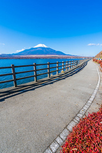 日本子湖四周富士山美景