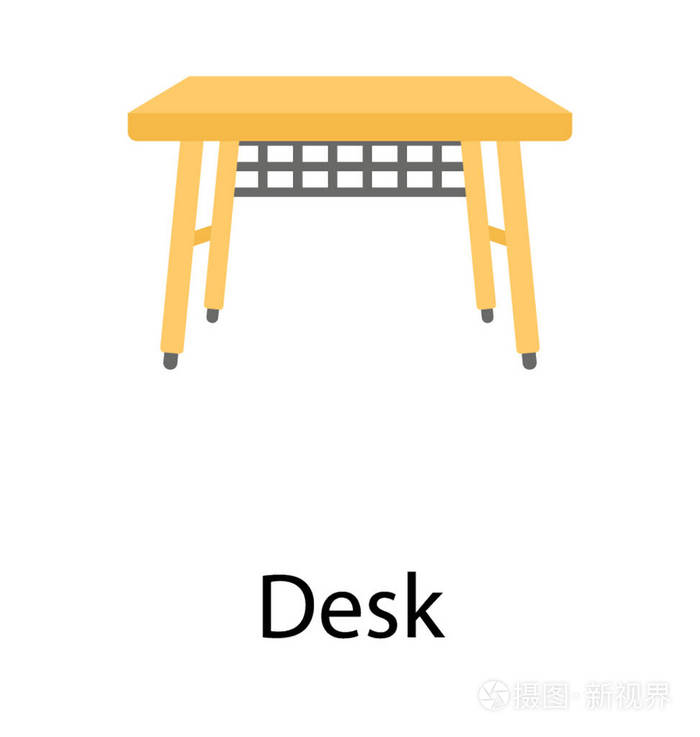 桌子的平面矢量图标