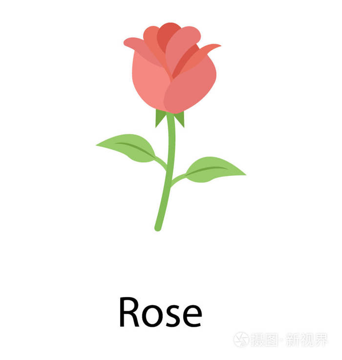 玫瑰的平面矢量图标