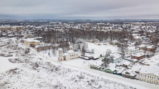 俄罗斯沃洛格达州的一个城镇维利基乌斯蒂格地区空中景观