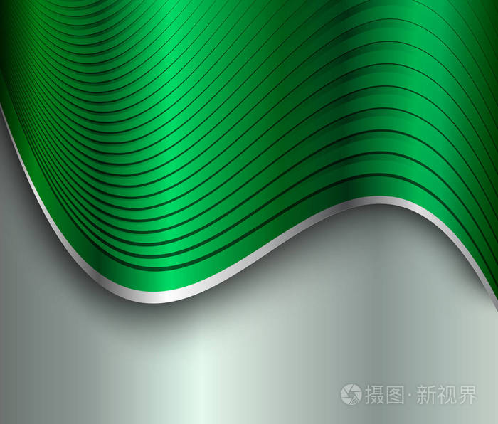 背景银绿色金属光泽金属铬波矢量插图