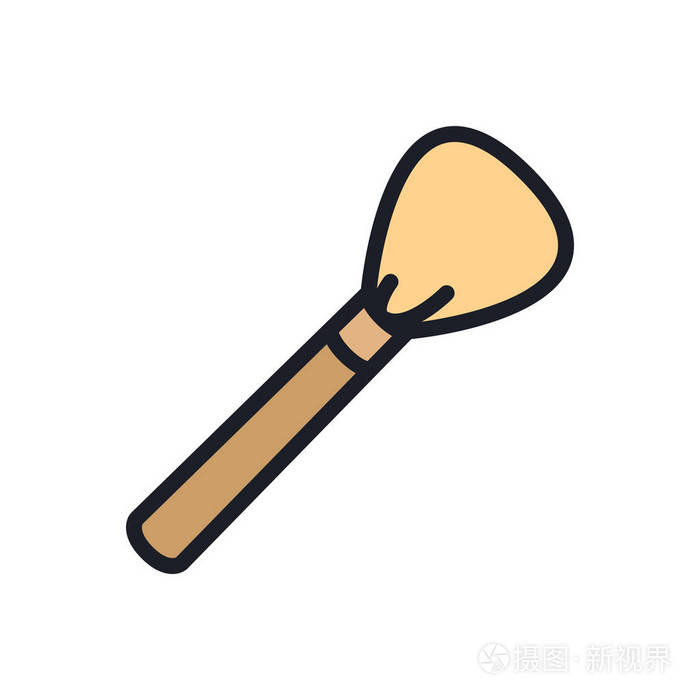 化妆品刷构成最小的颜色 平线笔划 图标象形文字插画 正版商用图片172vow 摄图新视界
