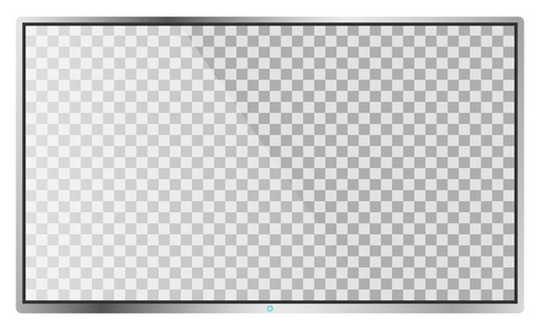 现实的现代平板4k电视监视器隔离在白色背景。 空透明屏幕模板模型。 个人电脑屏幕上的空白复制空间。 矢量插图
