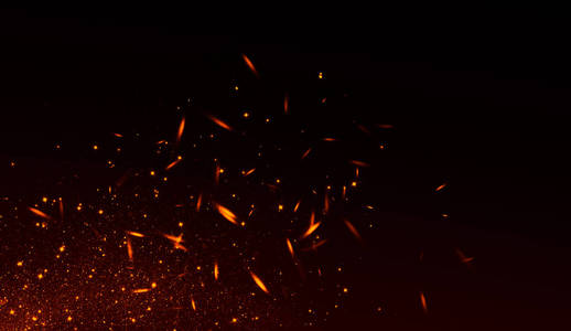 粒子的概念闪耀火焰和光.照片