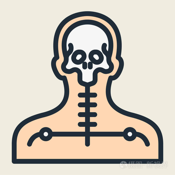 x射线骨架身体平线笔画图标象形文字