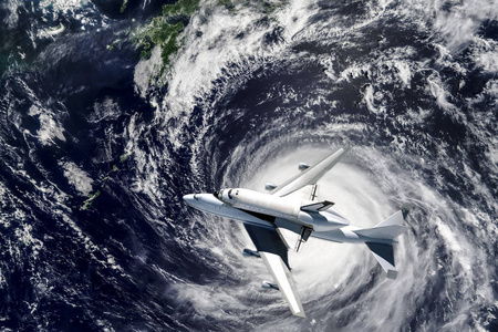 太空地球航天飞机在大气层中绕地球轨道运行的航天飞机.在外太空飞行.