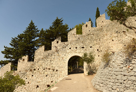 克罗地亚赫瓦尔岛 hvar 镇的西班牙要塞