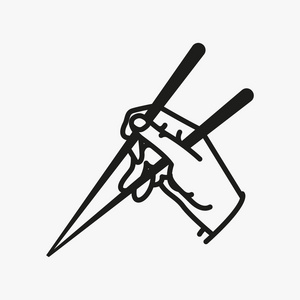 寿司筷子手平线笔画图标象形文字