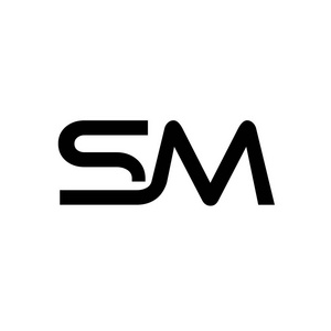 创意初始sm字母黑色矢量标志插图照片