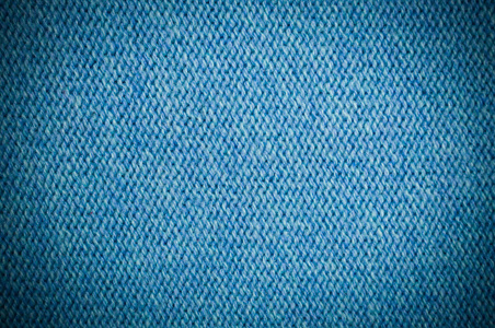 针织布料蓝色针织羊毛纹理与维内特背景.布料照片
