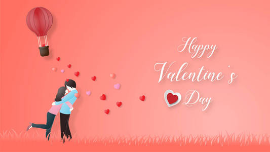 s day paper cut style. Valentines wallpaper. Banner. Poster.