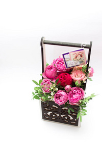 s day. Roses in a gift box. Flowers on March 8. Happy women39