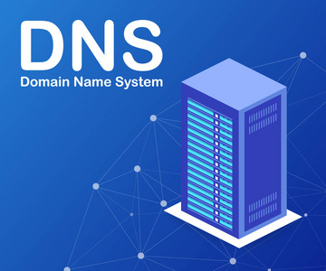 dns 域名系统服务器。向量例证