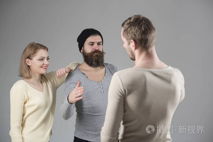 信任和喜欢.友好关系.一群人.友谊日