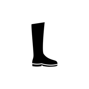 靴子图标在白色背景上。 服装或服装或时尚的男性女性图标矢量插图白色背景