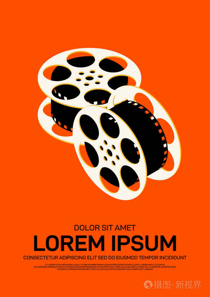 电影和电影海报设计模板背景现代复古风格.