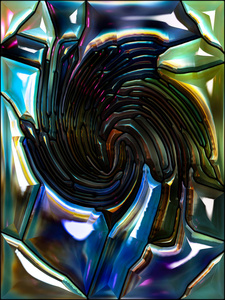 螺旋旋转系列。 彩色碎片彩色玻璃漩涡图案的抽象设计，以多彩的设计创意艺术和想象为主题