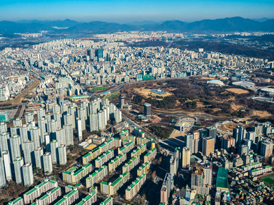 首尔建筑的美丽鸟瞰图