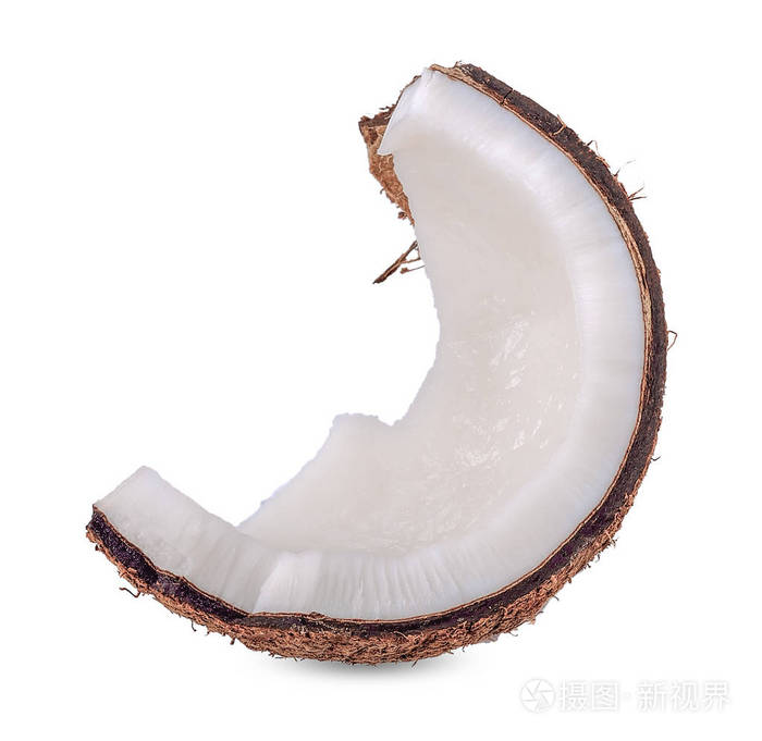 白色背景下分离的椰子