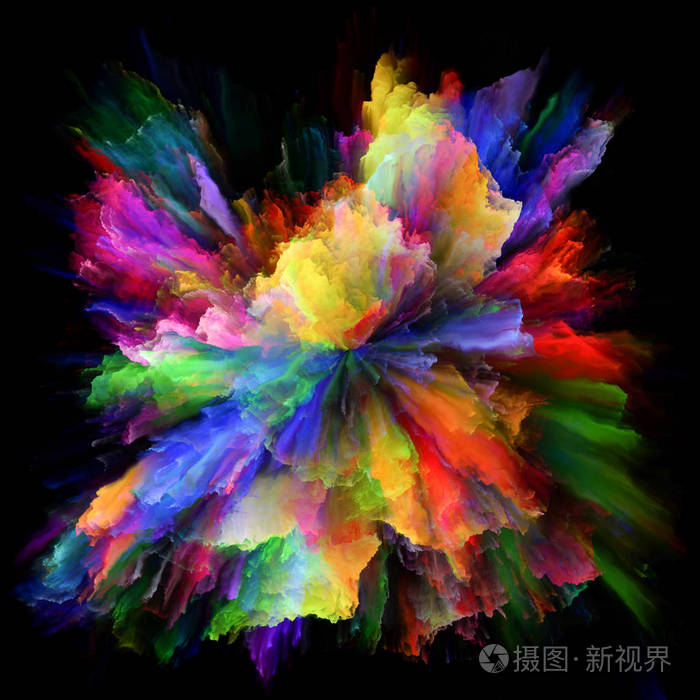 视觉上令人愉悦的构图,色彩爆发,飞溅爆炸,为想象力,创造力,艺术和