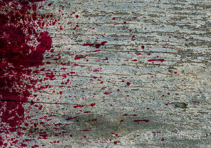 血腥的墙壁,血溅在木头上,黑暗的色调,谋杀或杀人的死亡概念