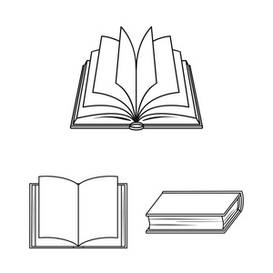 图书馆矢量设计和教材标识。图书馆和学校存货向量例证的汇集