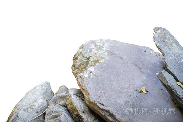 一个公园的岩石悬崖,被隔离在白色背景上