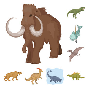 动物和人物标志的孤立对象。动物和古代媒介图标的汇集为股票