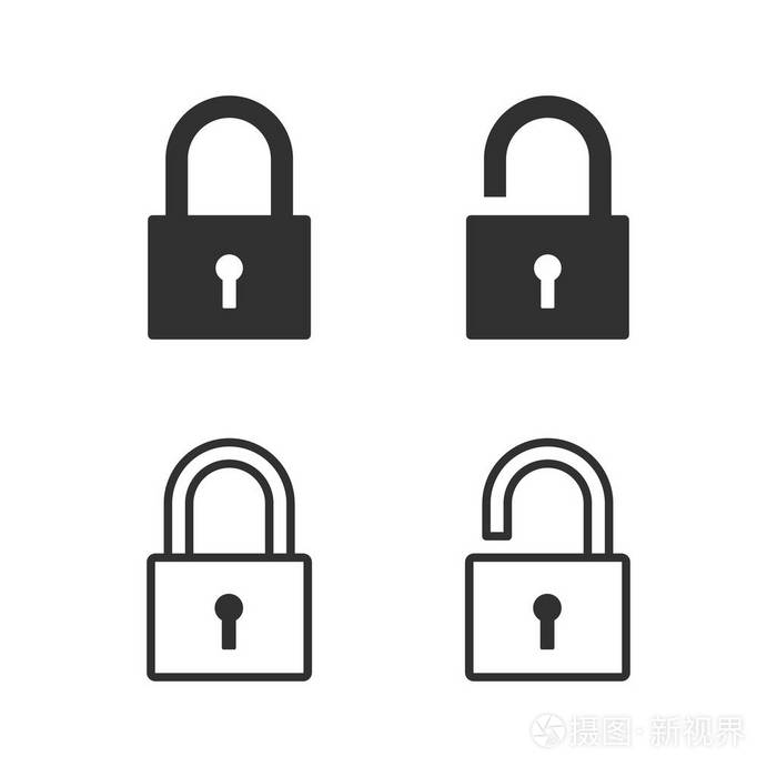 锁定挂锁安全图标矢量图