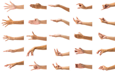 s hand gesture isolated on white background. Set of hand gesturi