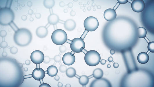 epps 10。向量例证分子结构科学背景。保健医学3d 例证。带蓝色细胞或原子的化学背景。核生物技术, dna 配方研究