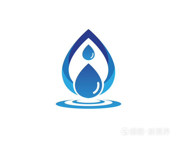 水滴标志模板矢量图设计