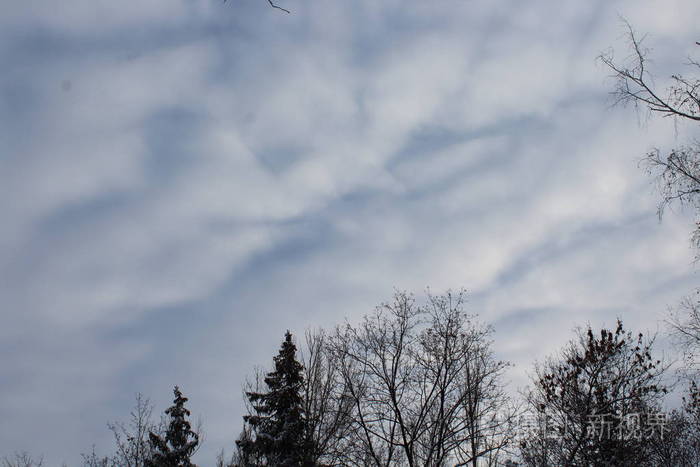 冬天的天空有白色的阴云照片-正版商用图片174z19-摄图新视界